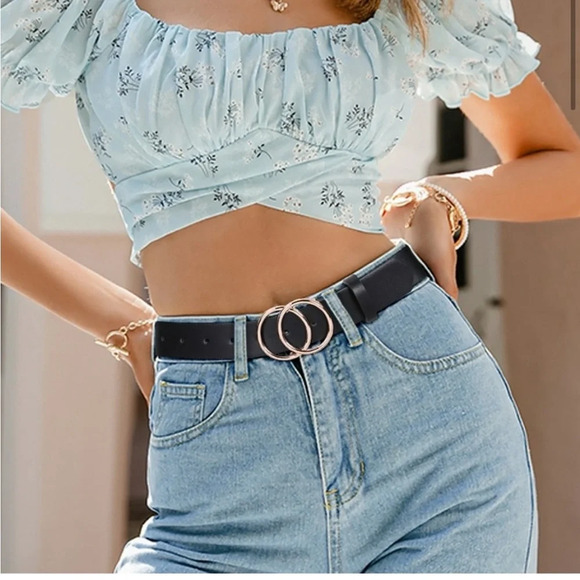 NWT Linea Pelle Double O-Ring Belt - Picture 2 of 5